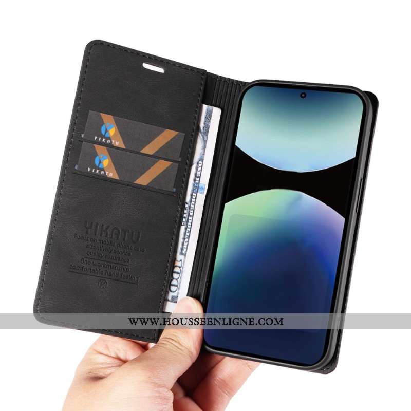 Flip Cover Xiaomi Redmi Note 14 Pro 4G Effet Daim YKATU