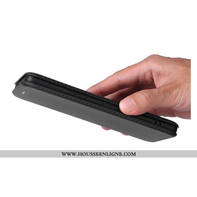 Flip Cover Xiaomi Redmi Note 14 Pro 4G Fibre Carbone