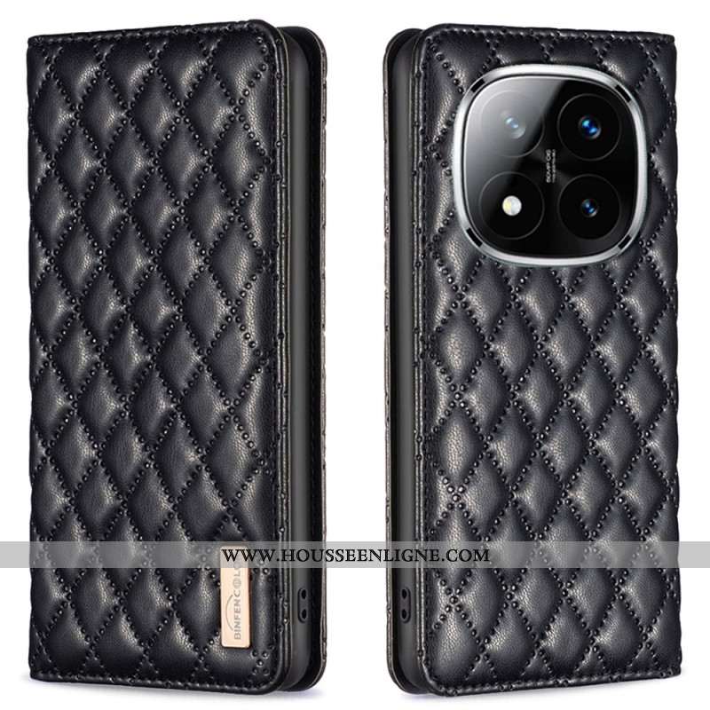 Flip Cover Xiaomi Redmi Note 14 Pro 4G Matelassée BINFEN COLOR