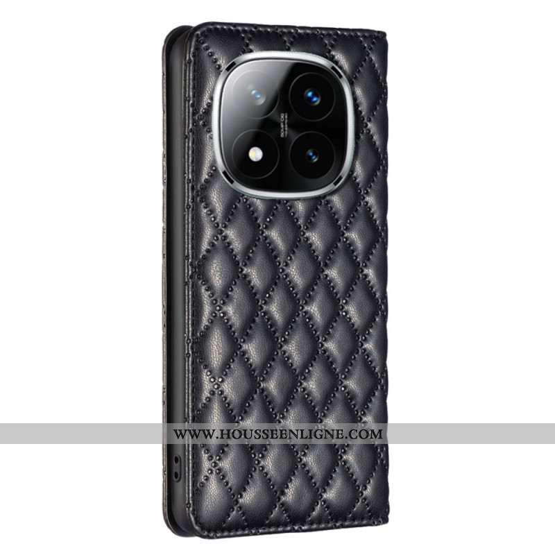 Flip Cover Xiaomi Redmi Note 14 Pro 4G Matelassée BINFEN COLOR