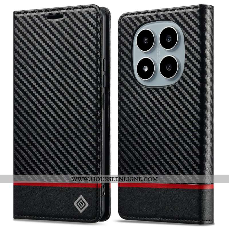 Flip Cover Xiaomi Redmi Note 14 Pro 4G Texture Fibre Carbone