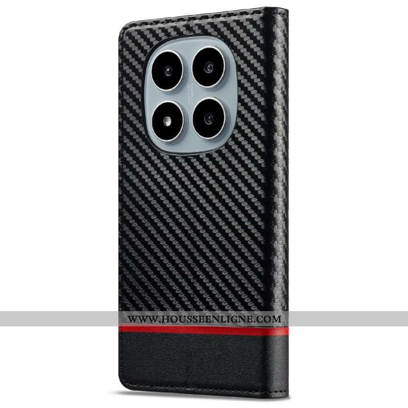 Flip Cover Xiaomi Redmi Note 14 Pro 4G Texture Fibre Carbone