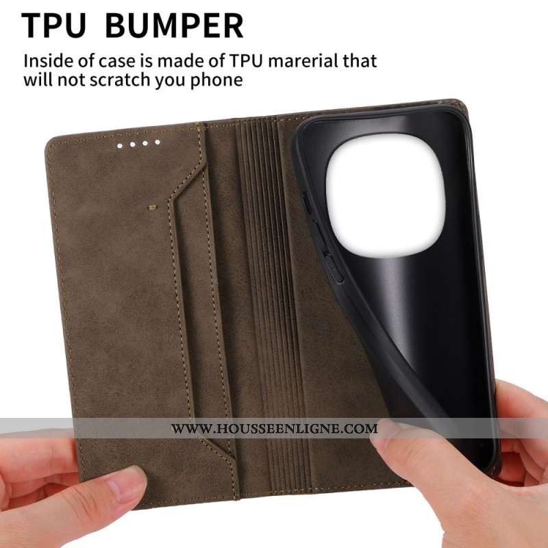 Flip Cover Xiaomi Redmi Note 14 Pro 5G / Poco X7 Effet Cuir Vintage