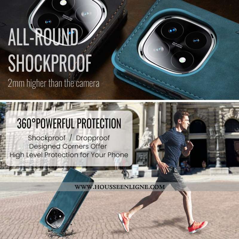 Flip Cover Xiaomi Redmi Note 14 Pro 5G / Poco X7 Effet Daim CASEME