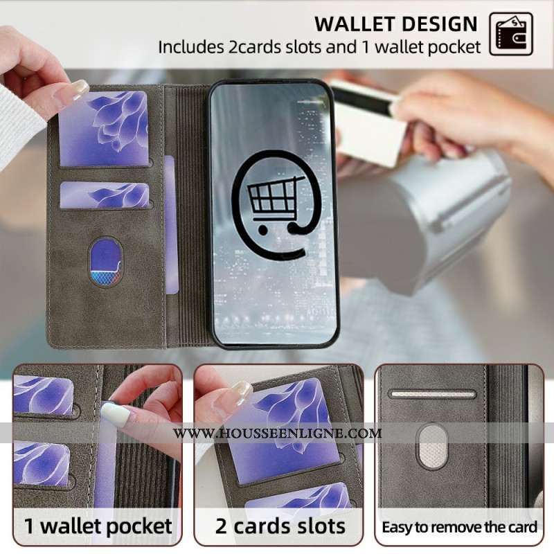 Flip Cover Xiaomi Redmi Note 14 Pro 5G / Poco X7 Protection RFID Design Ondulé