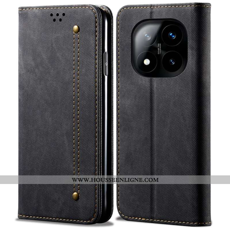 Flip Cover Xiaomi Redmi Note 14 Pro 5G / Poco X7 Tissu Jeans