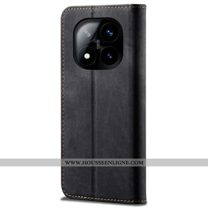 Flip Cover Xiaomi Redmi Note 14 Pro 5G / Poco X7 Tissu Jeans