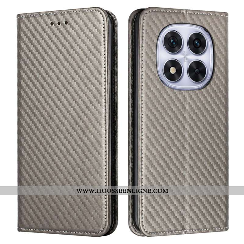 Flip Cover Xiaomi Redmi Note 14 Pro Plus 5G / 14 Pro 5G / Poco X7 Fibre Carbone à Lanière