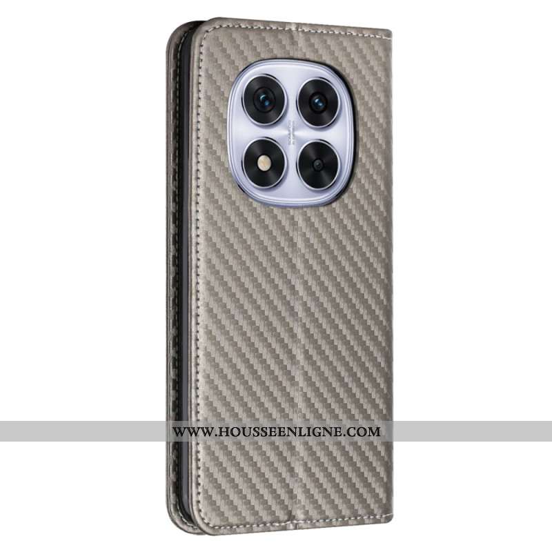 Flip Cover Xiaomi Redmi Note 14 Pro Plus 5G / 14 Pro 5G / Poco X7 Fibre Carbone à Lanière