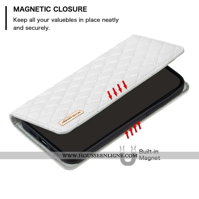 Flip Cover Xiaomi Redmi Note 14 Pro Plus 5G / 14 Pro 5G / Poco X7 Matelassée BINFEN COLOR
