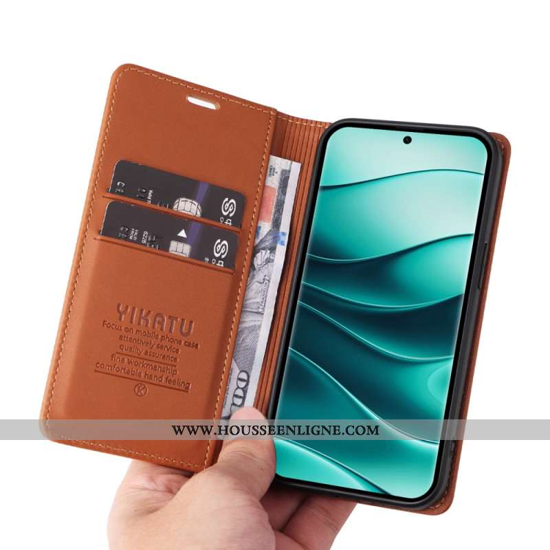Flip Cover Xiaomi Redmi Note 14 Pro Plus 5G / 14 Pro 5G / Poco X7 Simili Cuir YIKATU