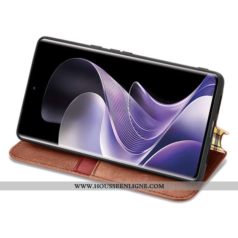 Flip Cover Xiaomi Redmi Note 14 Pro Plus 5G Effet daim Frise