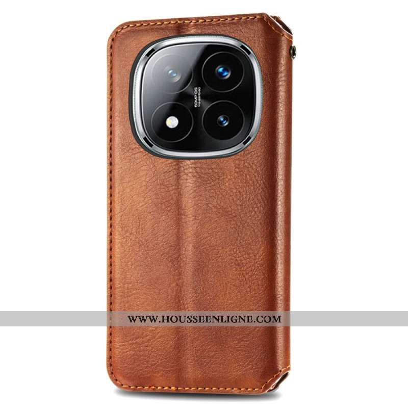 Flip Cover Xiaomi Redmi Note 14 Pro Plus 5G Effet daim Frise