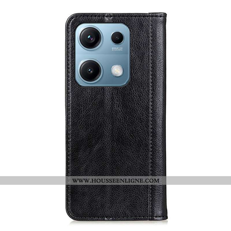 Flip Cover Xiaomi Redmi Note 14S Cuir Litchi Fendu