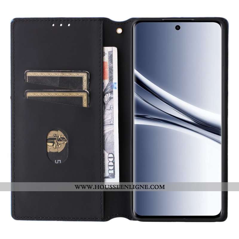 Flip Cover Xiaomi Redmi Note 15 5G / 4G / Poco M8 5G Motif Losanges Gravés