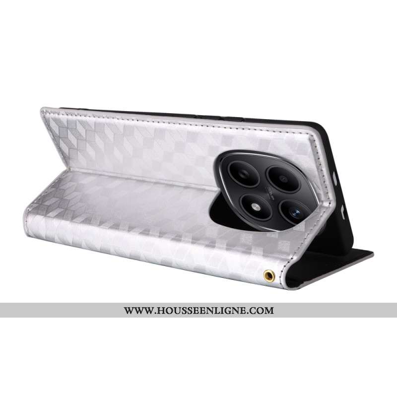 Flip Cover Xiaomi Redmi Note 15 5G / 4G / Poco M8 5G Motif Losanges Gravés