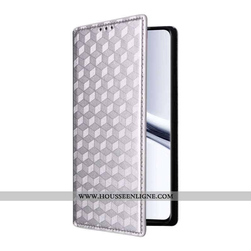 Flip Cover Xiaomi Redmi Note 15 5G / 4G / Poco M8 5G Motif Losanges Gravés