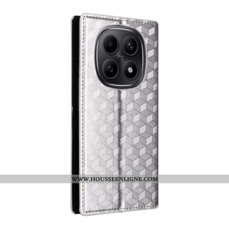 Flip Cover Xiaomi Redmi Note 15 5G / 4G / Poco M8 5G Motif Losanges Gravés
