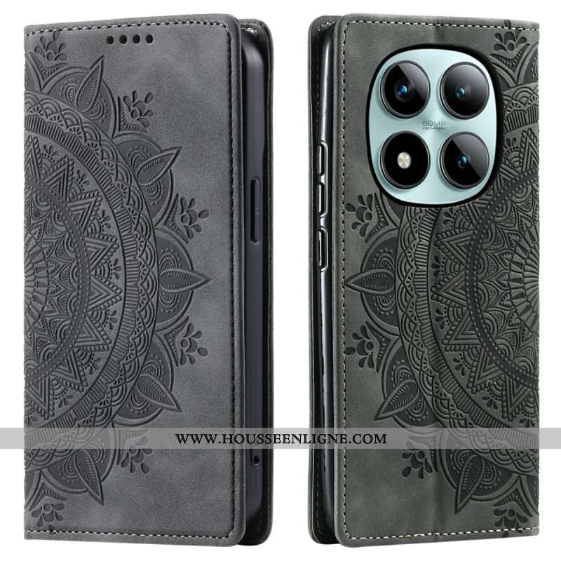 Flip Cover Xiaomi Redmi Note 15 Pro Plus 5G / Poco M8 Pro 5G Effet Daim Mandala