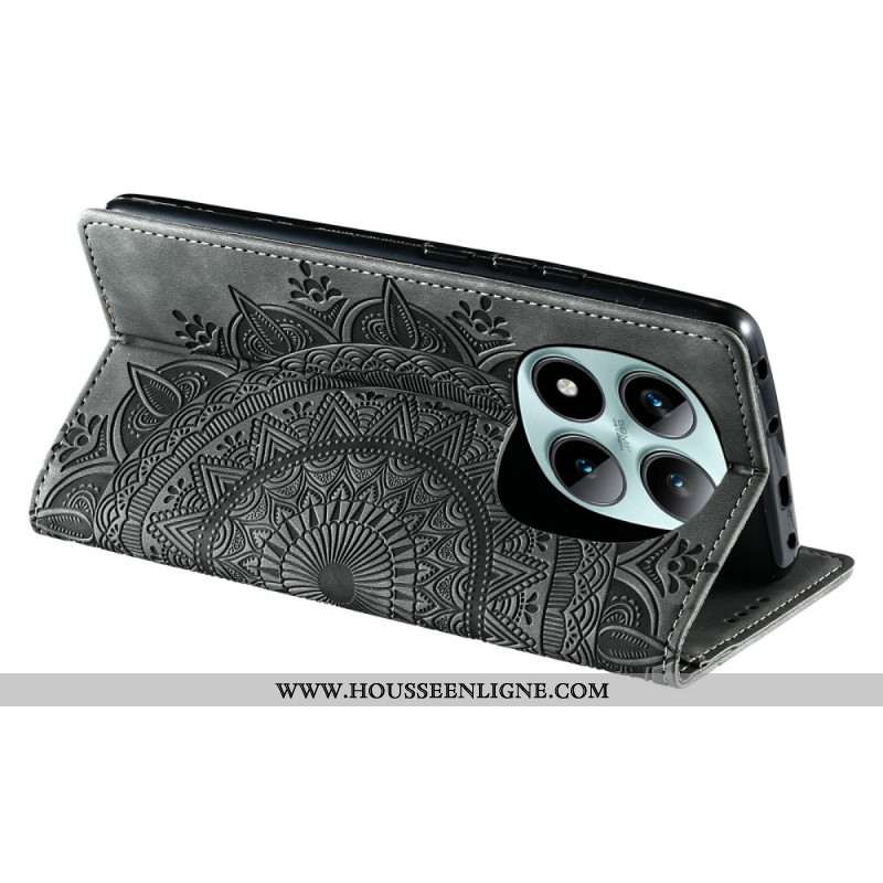 Flip Cover Xiaomi Redmi Note 15 Pro Plus 5G / Poco M8 Pro 5G Effet Daim Mandala