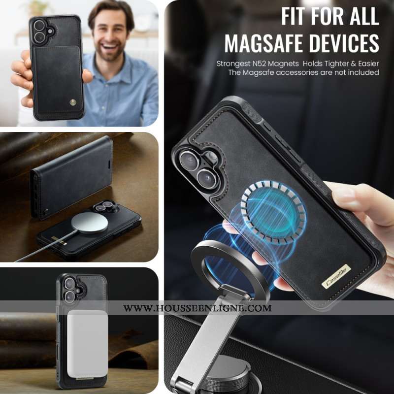 Flip Cover iPhone 17 Compatible MagSafe Coque Détachable et Protection RFID