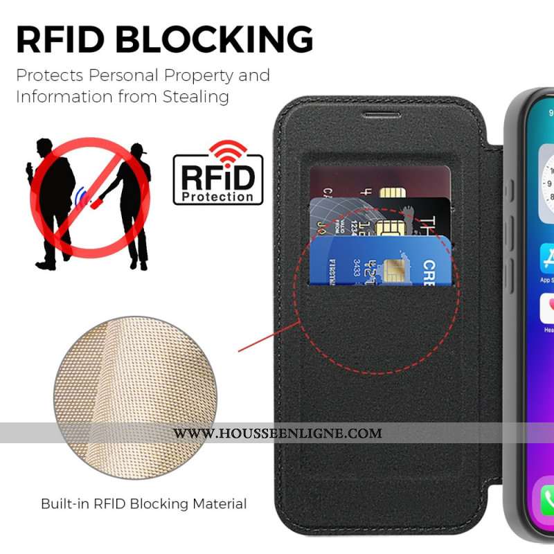 Flip Cover iPhone 17 Compatible MagSafe Matelassée