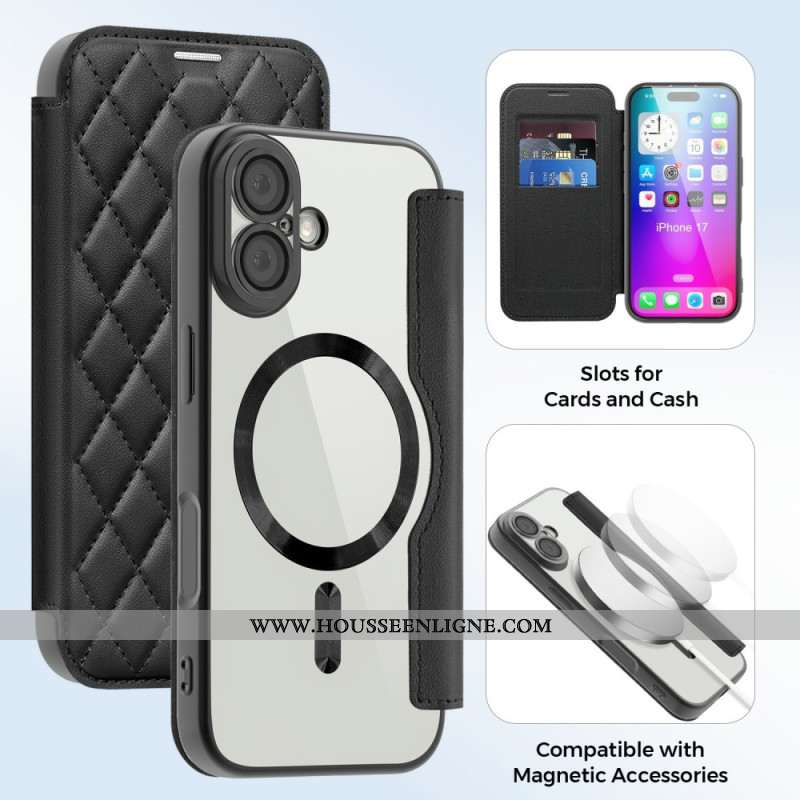 Flip Cover iPhone 17 Compatible MagSafe Matelassée