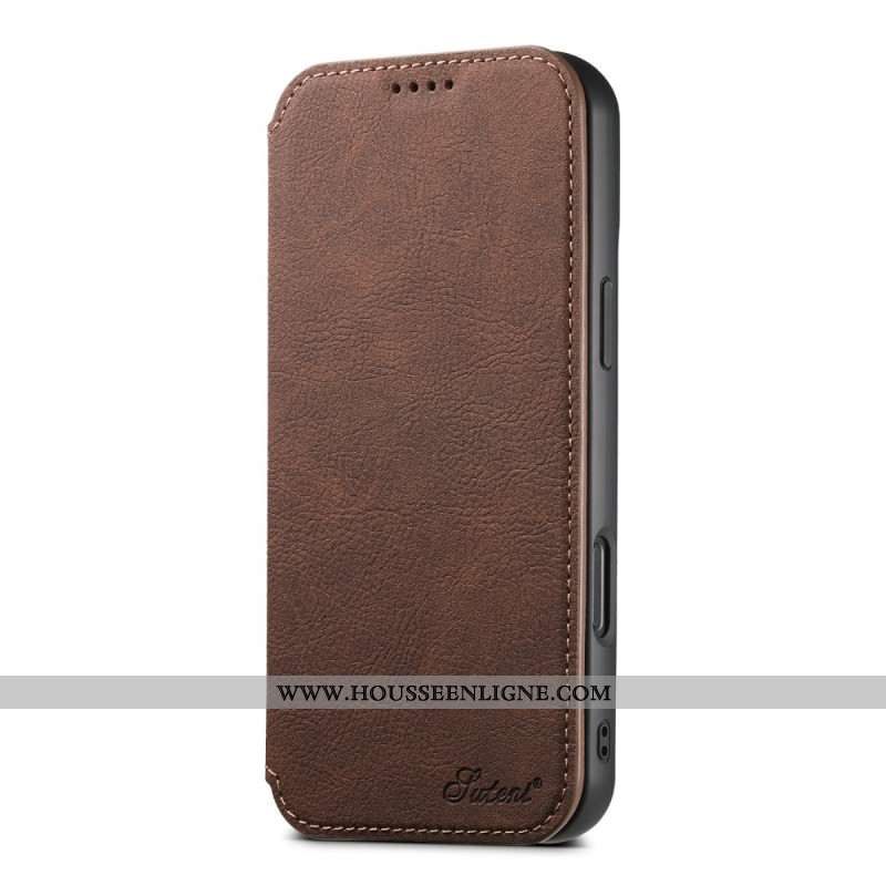 Flip Cover iPhone 17 Compatible MagSafe Style Cuir