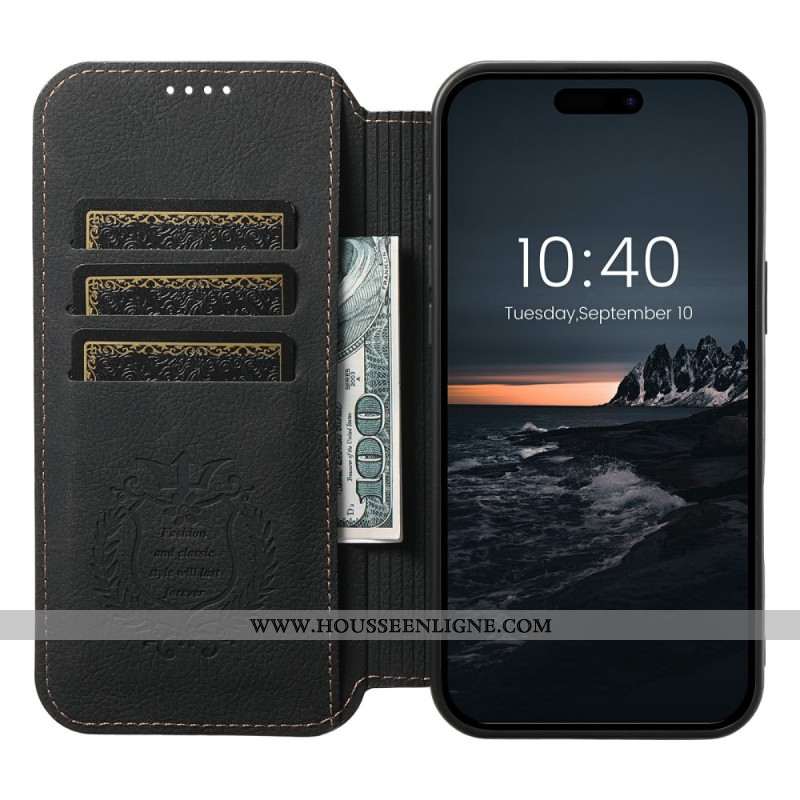Flip Cover iPhone 17 Compatible MagSafe Style Cuir