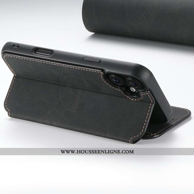 Flip Cover iPhone 17 Compatible MagSafe Style Cuir