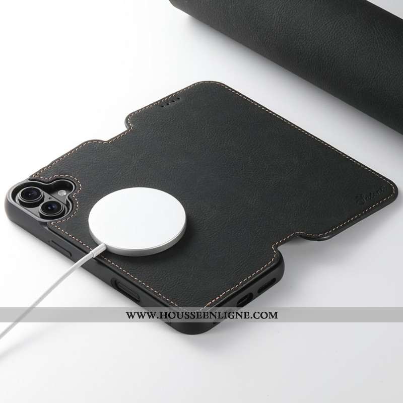 Flip Cover iPhone 17 Compatible MagSafe Style Cuir