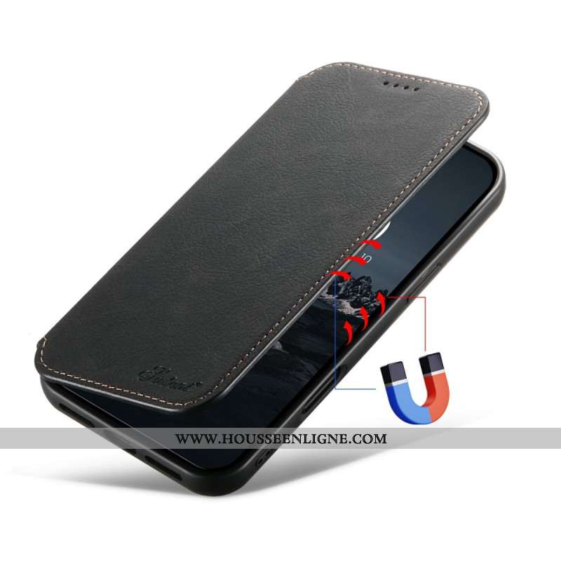 Flip Cover iPhone 17 Compatible MagSafe Style Cuir