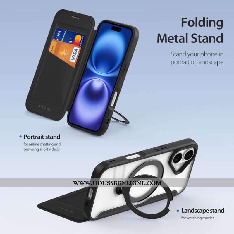 Flip Cover iPhone 17 MagSafe Skin X Pro Series avec Support DUX DUCIS