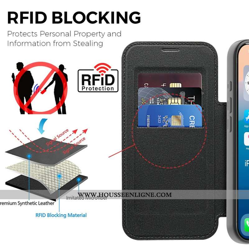 Flip Cover iPhone 17 Pro Compatible MagSafe Matelassée