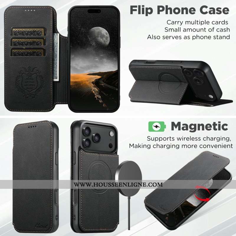Flip Cover iPhone 17 Pro Compatible MagSafe Vintage Design