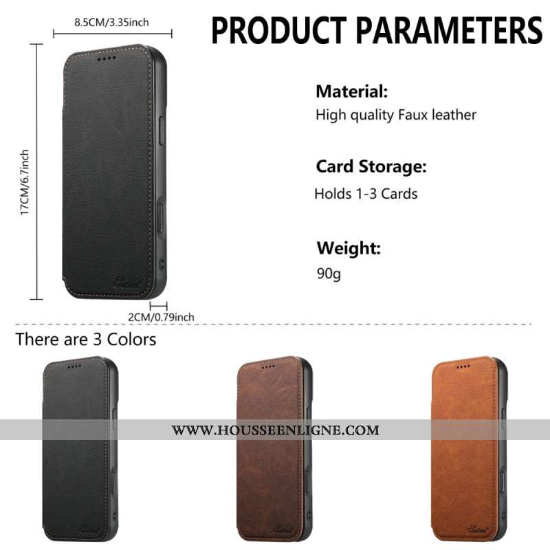 Flip Cover iPhone 17 Pro Compatible MagSafe Vintage Design