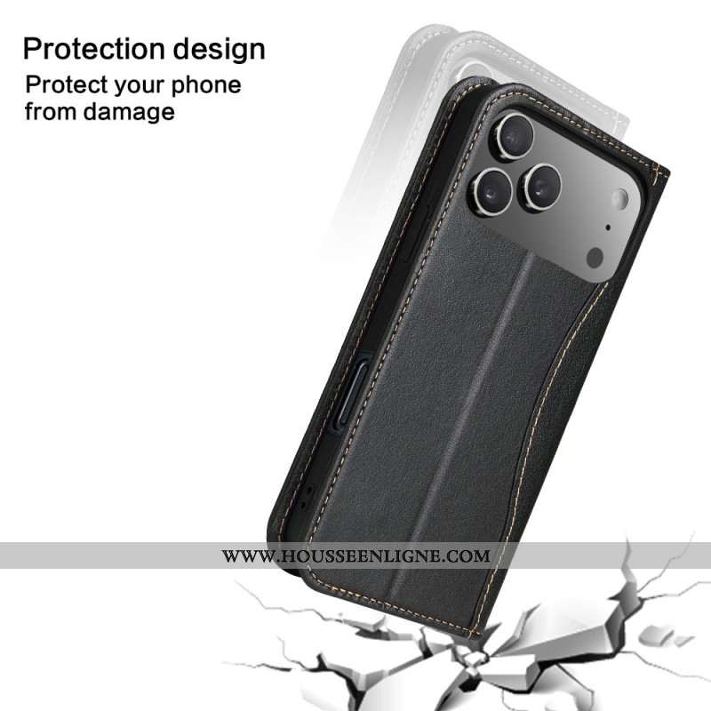 Flip Cover iPhone 17 Pro Cuir Premium Design