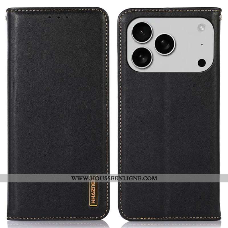 Flip Cover iPhone 17 Pro Cuir Premium KHAZNEH