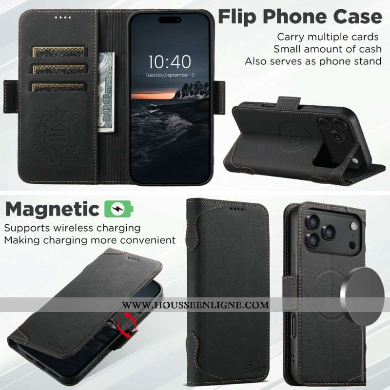 Flip Cover iPhone 17 Pro Max Compatible MagSafe Premium Vintage