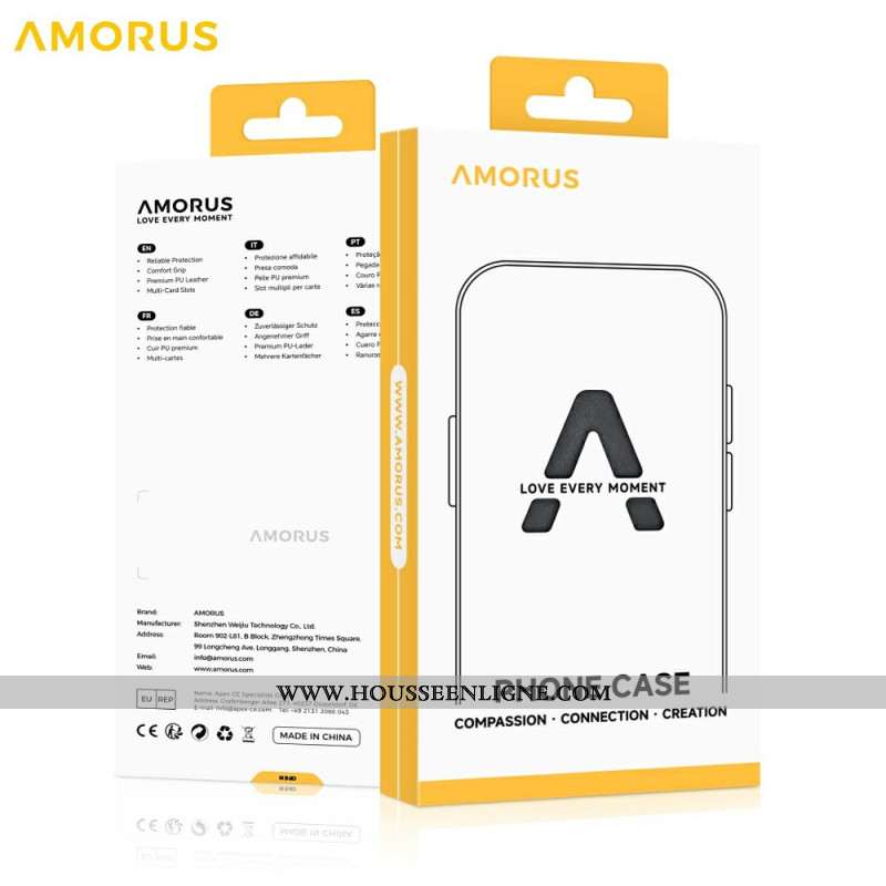 Flip Cover iPhone 17 Pro Max Compatible MagSafe avec Porte-Cartes RFID