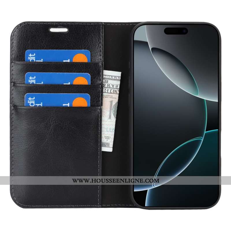 Flip Cover iPhone 17 Pro Max Cuir Véritable