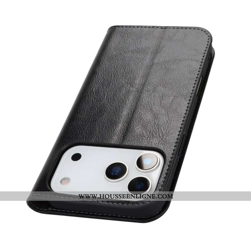 Flip Cover iPhone 17 Pro Max Cuir Véritable