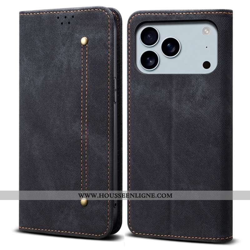 Flip Cover iPhone 17 Pro Tissu Jeans