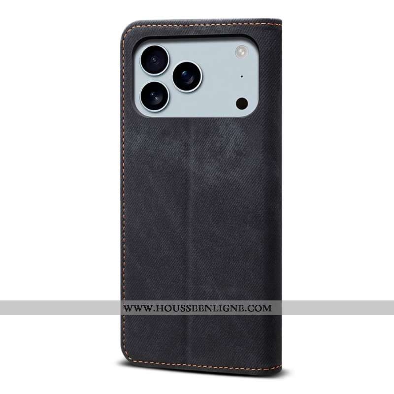 Flip Cover iPhone 17 Pro Tissu Jeans