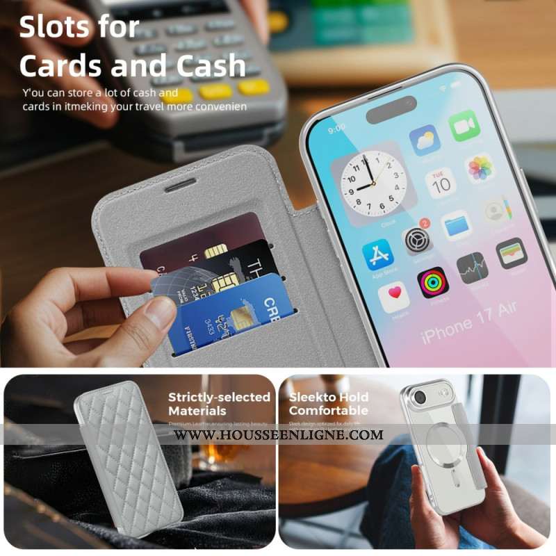 Flip Cover iPhone Air Compatible MagSafe Matellasée