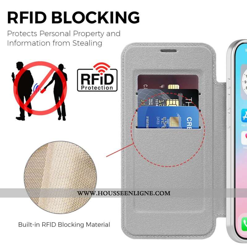 Flip Cover iPhone Air Compatible MagSafe Matellasée