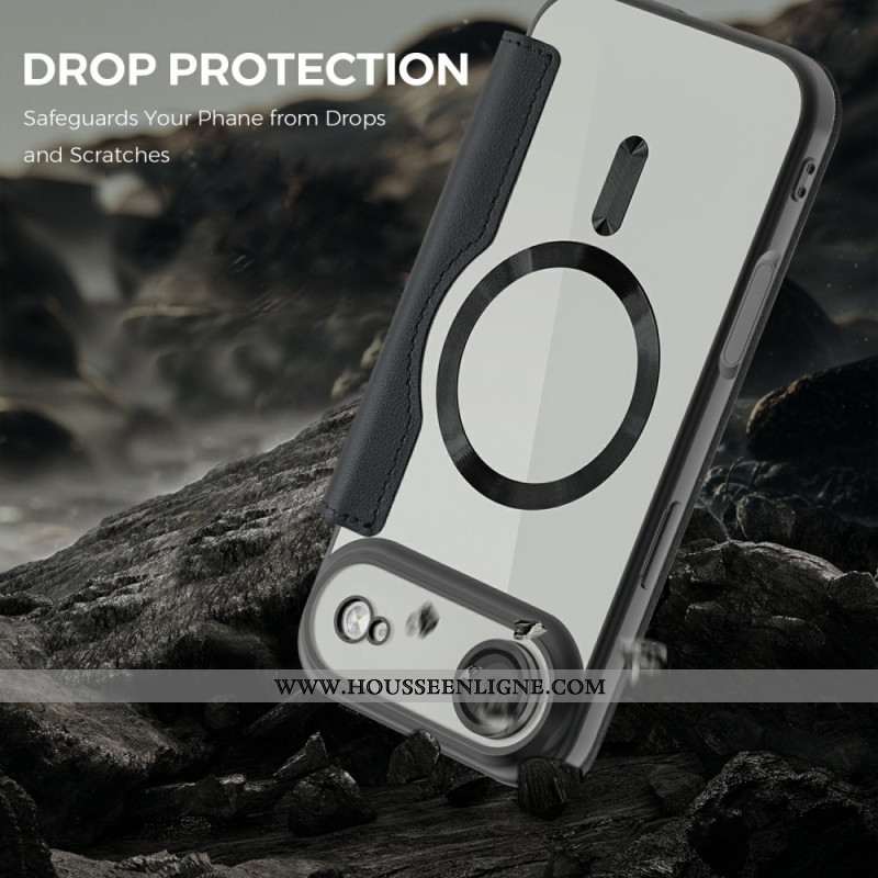 Flip Cover iPhone Air Compatible MagSafe avec Blocage RFID
