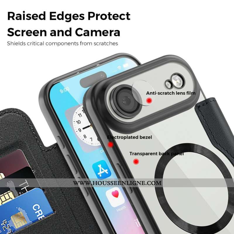 Flip Cover iPhone Air Compatible MagSafe avec Blocage RFID