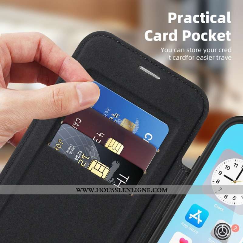 Flip Cover iPhone Air Compatible MagSafe avec Porte-Cartes RFID