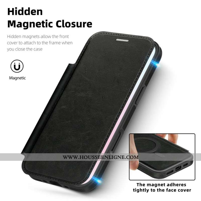Flip Cover iPhone Air Compatible MagSafe avec Porte-Cartes RFID